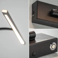 Straluma Schilderijlamp zwart 45cm met dimmer></noscript> Wandlampen|Woonkamerlampen