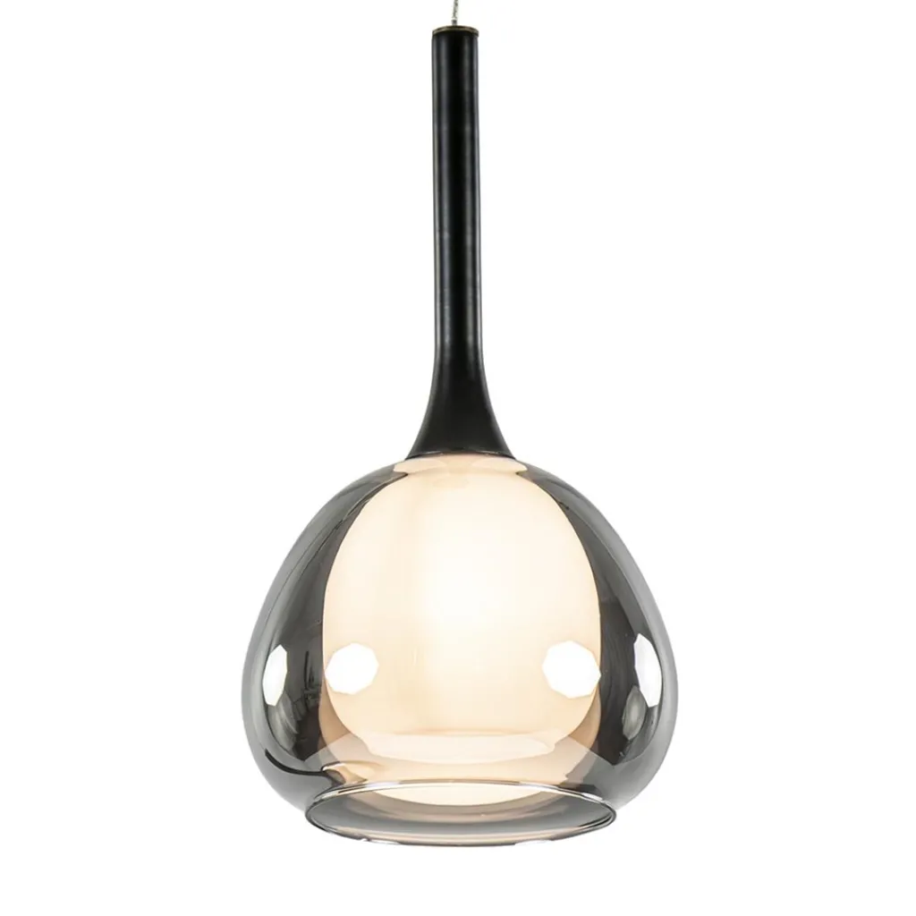 Straluma Sfeervolle hanglamp smoke met wit binnenglas> Hanglampen|Nachtkastlampen
