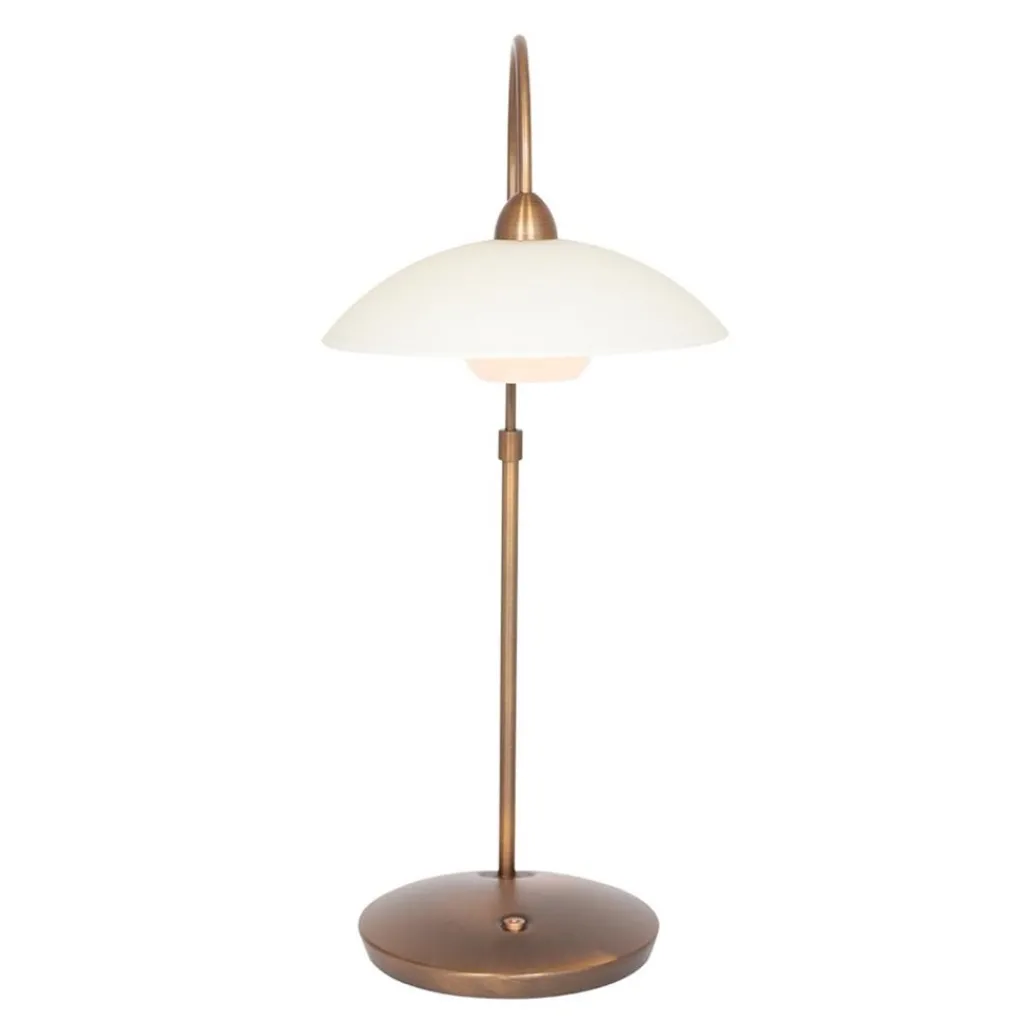 Straluma Sfeervolle tafellamp brons met creme glas klassiek> Tafellampen|Woonkamerlampen