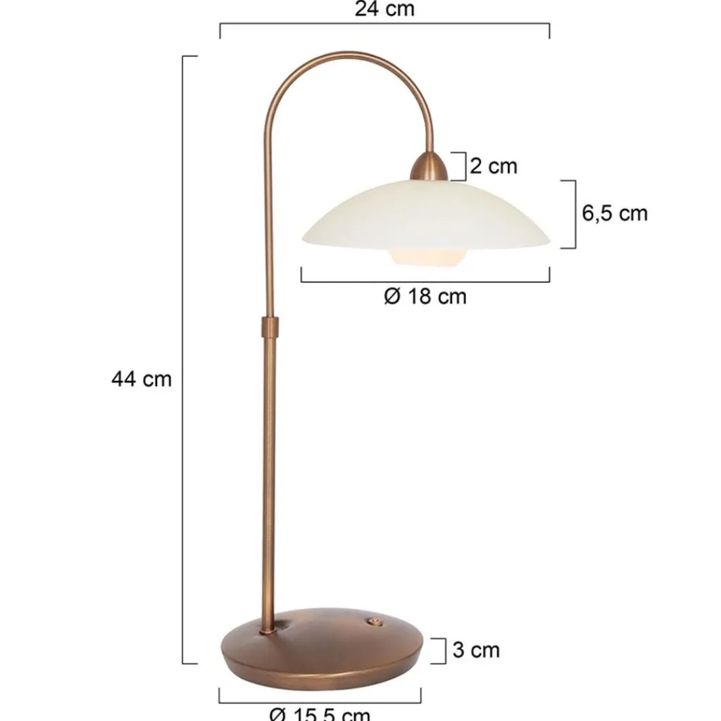 Straluma Sfeervolle tafellamp brons met creme glas klassiek> Tafellampen|Woonkamerlampen