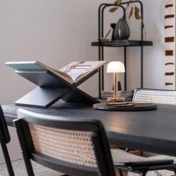 Straluma Sfeervolle tafellamp goud met frosted kapje op batterij></noscript> Tafellampen|Eetkamerverlichting