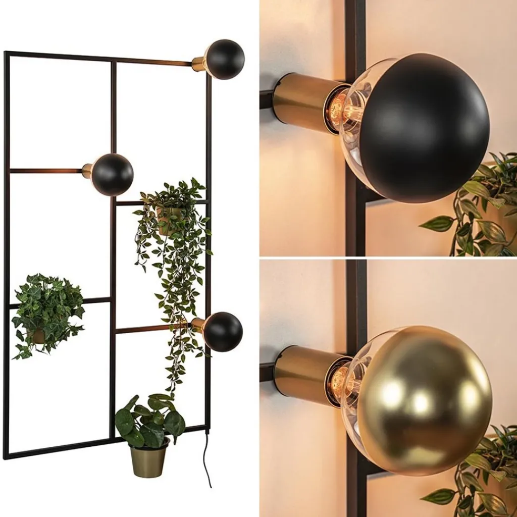 Straluma Sfeervolle wandlamp frame zwart/goud> Wandlampen|Botanische Verlichting