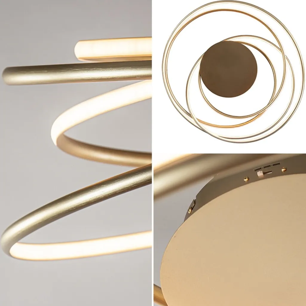 Straluma Sierlijke LED plafondlamp ringen goud> Plafondlampen|Design Verlichting