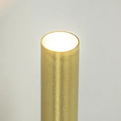 Straluma Smalle wandlamp cilinder zwart met solid brass></noscript> Woonkamerlampen|Slaapkamerlampen