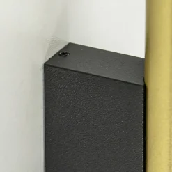 Straluma Smalle wandlamp cilinder zwart met solid brass></noscript> Woonkamerlampen|Slaapkamerlampen