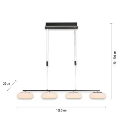 Straluma Smart eettafelhanglamp mat zwart met opaal glas></noscript> Hanglampen|Smart lampen