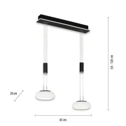 Straluma Smart hanglamp 2-lichts mat zwart met opaal glas dimbaar></noscript> Hanglampen|Smart lampen