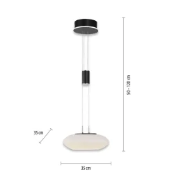 Straluma Smart hanglamp mat zwart met opaal glazen kap></noscript> Hanglampen|Smart lampen