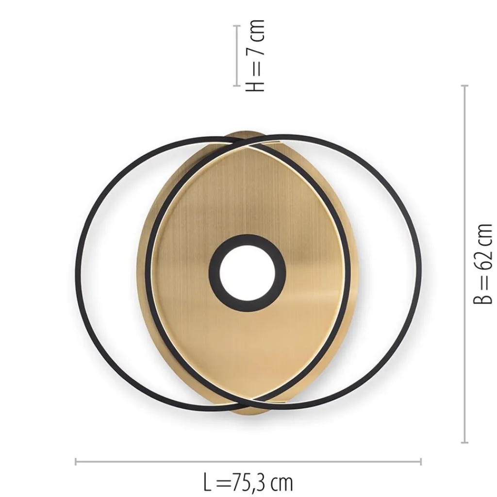 Straluma Smart plafondlamp goud met zwart dimbaar> Plafondlampen|Smart lampen