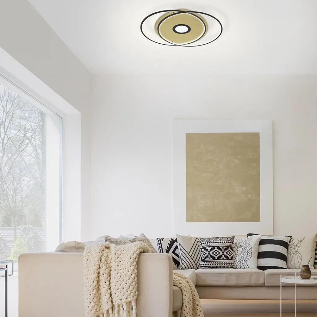 Straluma Smart plafondlamp goud met zwart dimbaar> Plafondlampen|Smart lampen