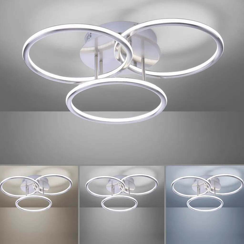 Straluma Smart plafondlamp 3x ringen nikkel inclusief LED> Plafondlampen|Smart lampen