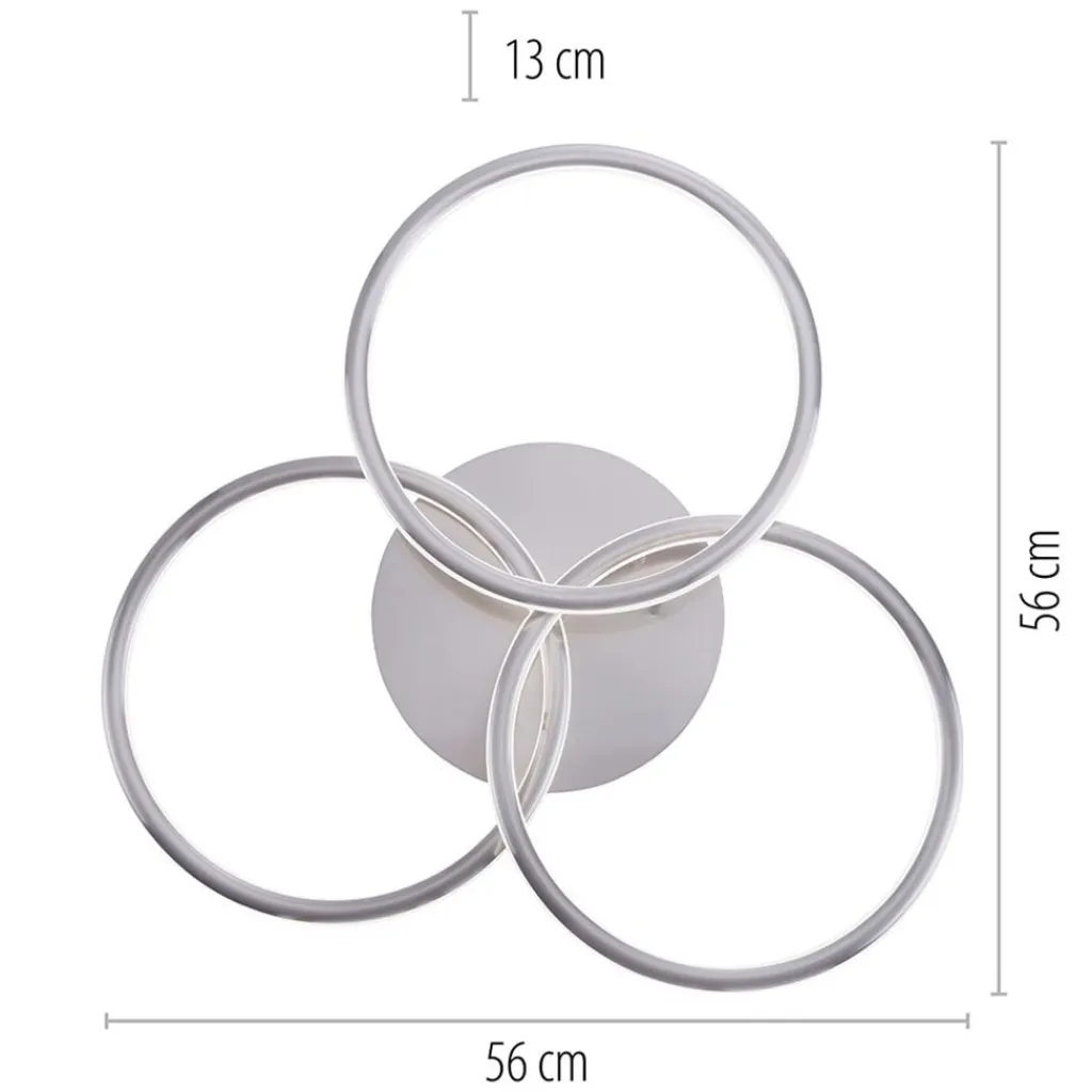 Straluma Smart plafondlamp 3x ringen nikkel inclusief LED> Plafondlampen|Smart lampen
