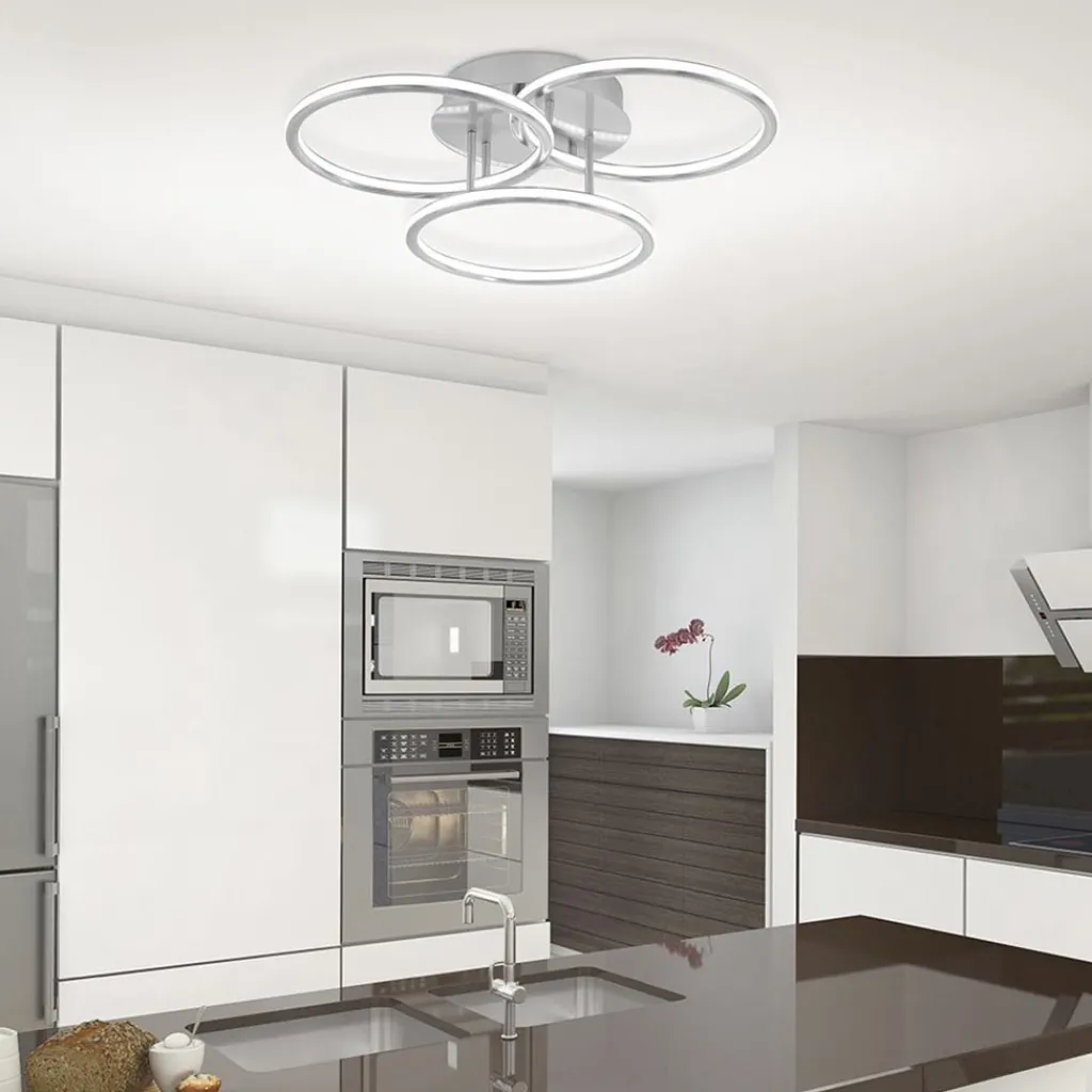 Straluma Smart plafondlamp 3x ringen nikkel inclusief LED> Plafondlampen|Smart lampen