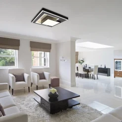 Straluma Smart plafondlamp zwart met grijs vierkant><noscript><img width=