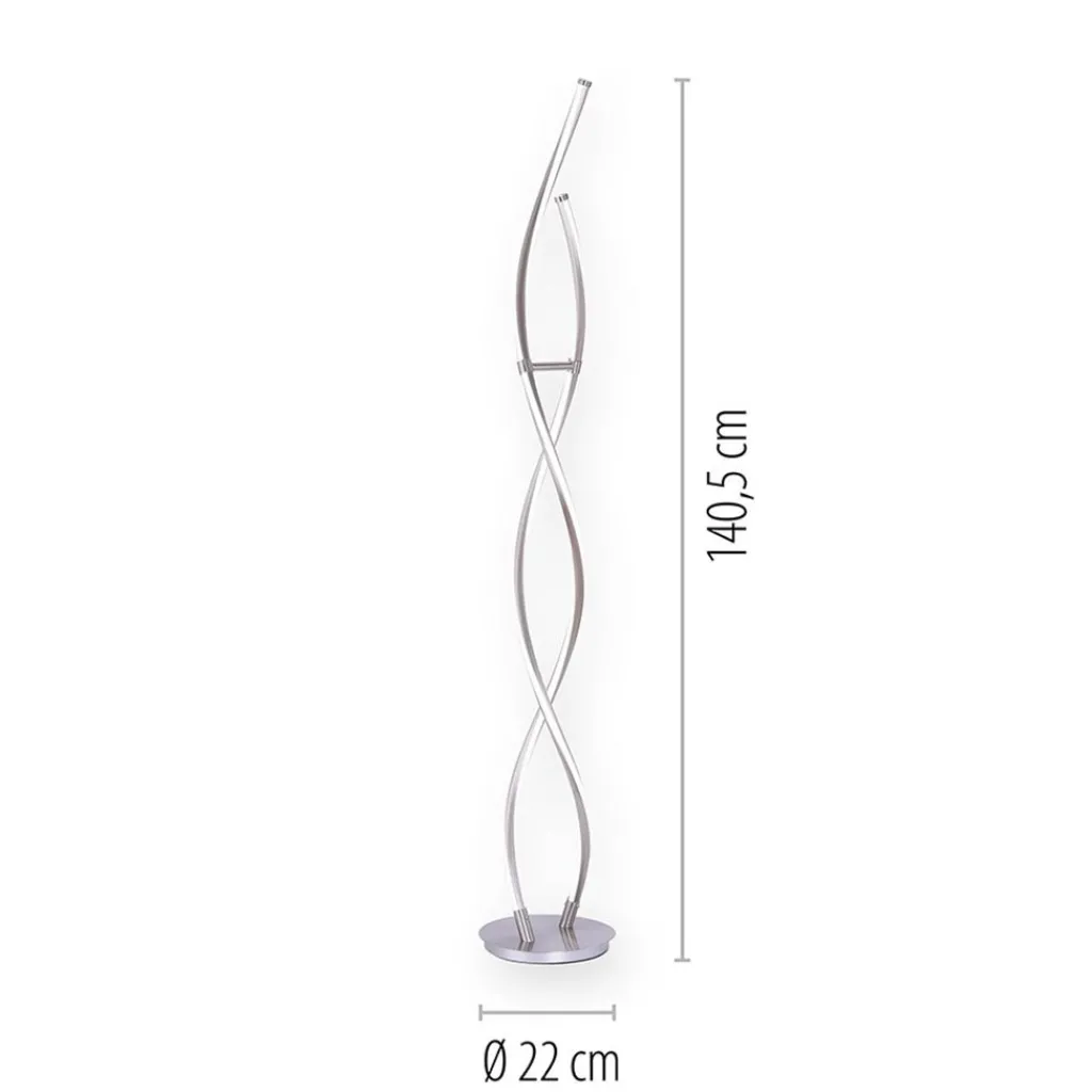 Straluma Smart vloerlamp spiraal 2-lichts nikkel> Vloerlampen|Smart lampen