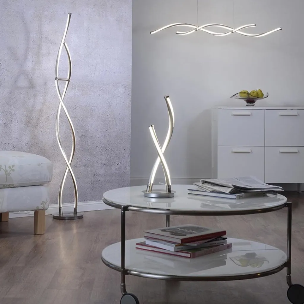 Straluma Smart vloerlamp spiraal 2-lichts nikkel> Vloerlampen|Smart lampen