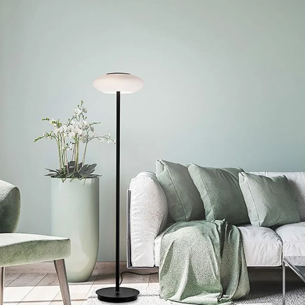 Straluma Smart vloerlamp zwart met wit glas dimbaar> Vloerlampen|Smart lampen