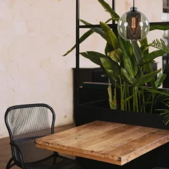 Straluma Smoke glazen hanglamp bol met zwarte gaas cilinder><noscript><img width=