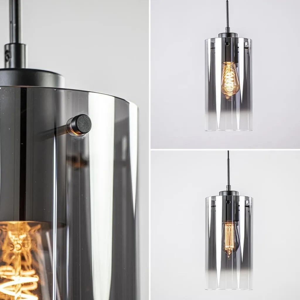 Straluma Smoke glazen hanglamp cilinder met verloop> Keukenverlichting|Hanglampen