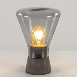 Straluma Smoke glazen tafellamp met betonnen voet> Woonkamerlampen|Slaapkamerlampen