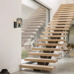 Straluma Smoke glazen wandlamp met zwarte bevestiging></noscript> Woonkamerlampen|Slaapkamerlampen