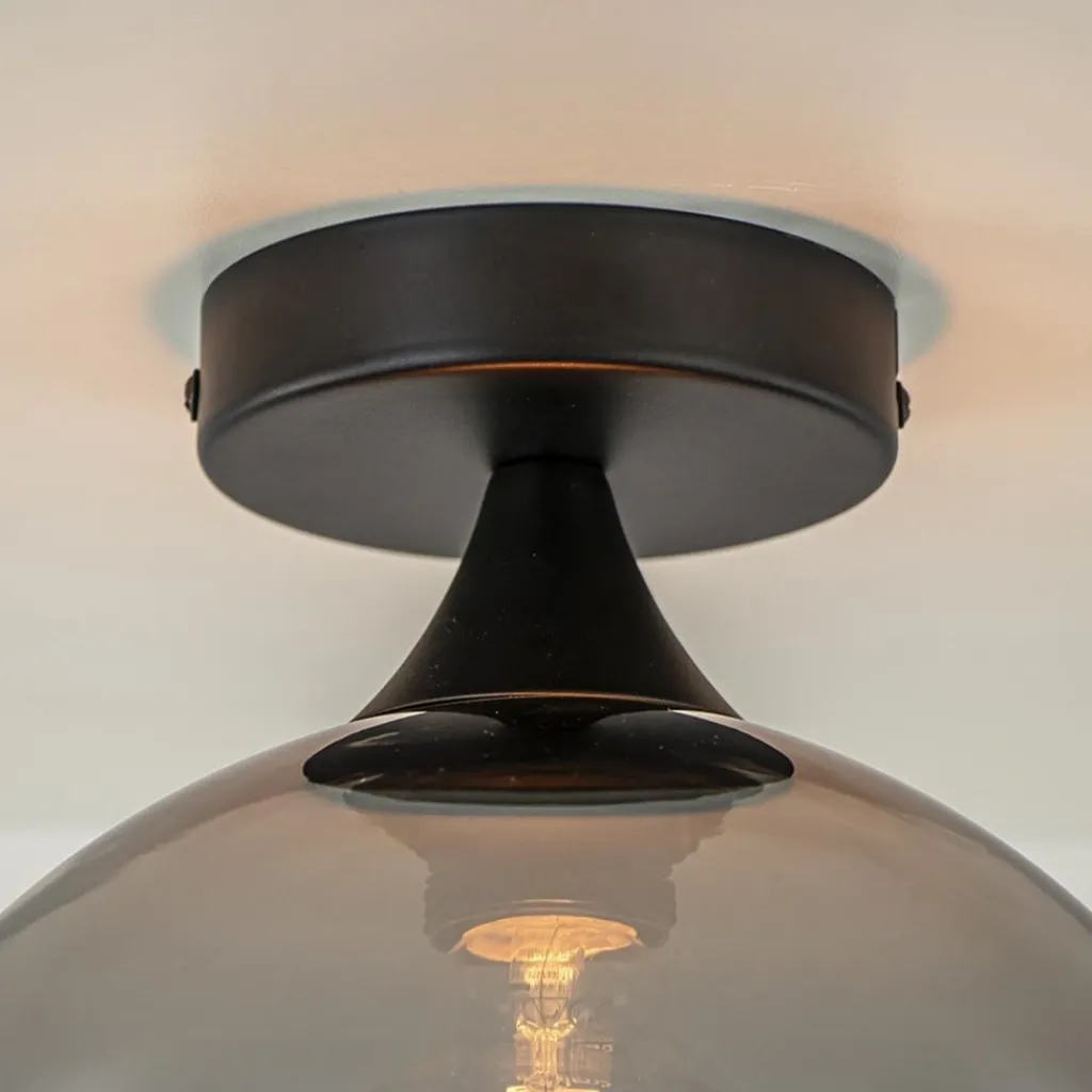 Straluma Smoke/titanium plafondlamp 25 cm met zwart> Plafondlampen|Luxe Verlichting