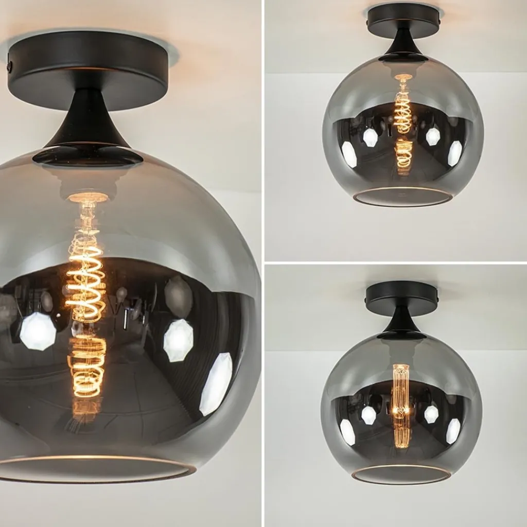 Straluma Smoke/titanium plafondlamp 25 cm met zwart> Plafondlampen|Luxe Verlichting