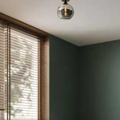 Straluma Smoke/titanium plafondlamp 25 cm met zwart><noscript><img width=