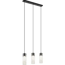 Straluma Speelse hanglamp zwart met helder glas 3-lichts> Eettafellampen|Pendel Lampen
