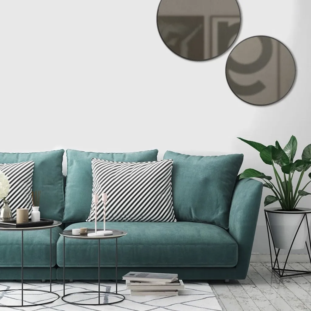 Straluma Spiegel Espejo zwart met smoke glas> Light and Living