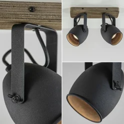 Straluma Spot 2-lichts zwart met hout><noscript><img width=