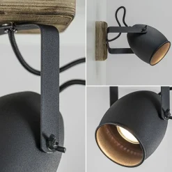 Straluma Spot 1-lichts zwart met hout><noscript><img width=