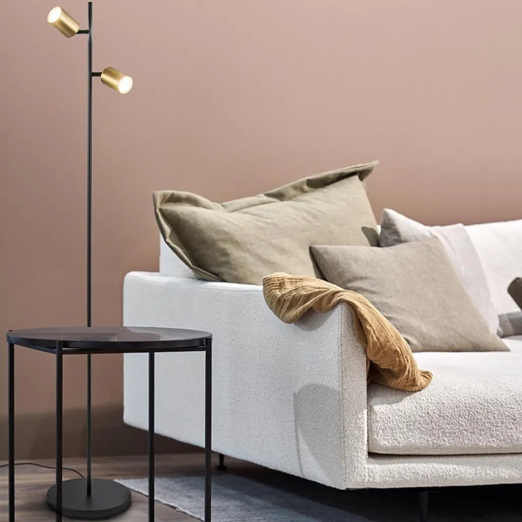 Straluma Staande leesspot 2L Bounce zwart/goud> Vloerlampen|Klassieke Verlichting