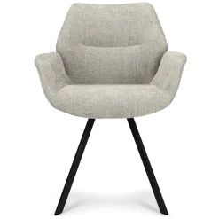 Straluma Stijlvolle armstoel taupe met zwarte poot> Eetkamerstoelen