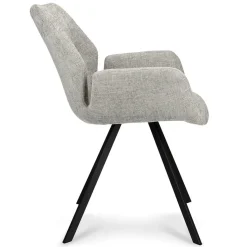 Straluma Stijlvolle armstoel taupe met zwarte poot></noscript> Eetkamerstoelen