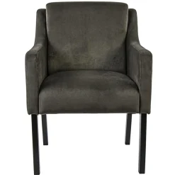 Straluma Stijlvolle eetkamerstoel bruin met zwarte poot> Eetkamerstoelen