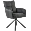 Straluma Stijlvolle eetkamerstoel draaibaar antraciet met zwart> Eetkamerstoelen