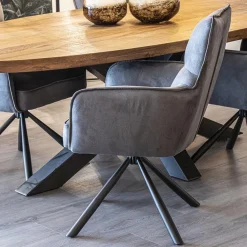 Straluma Stijlvolle eetkamerstoel draaibaar antraciet met zwart></noscript> Eetkamerstoelen