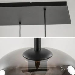 Straluma Stijlvolle 6-lichts hanglamp zwart met gradiënt smoke glas></noscript> Hanglampen|Eettafellampen