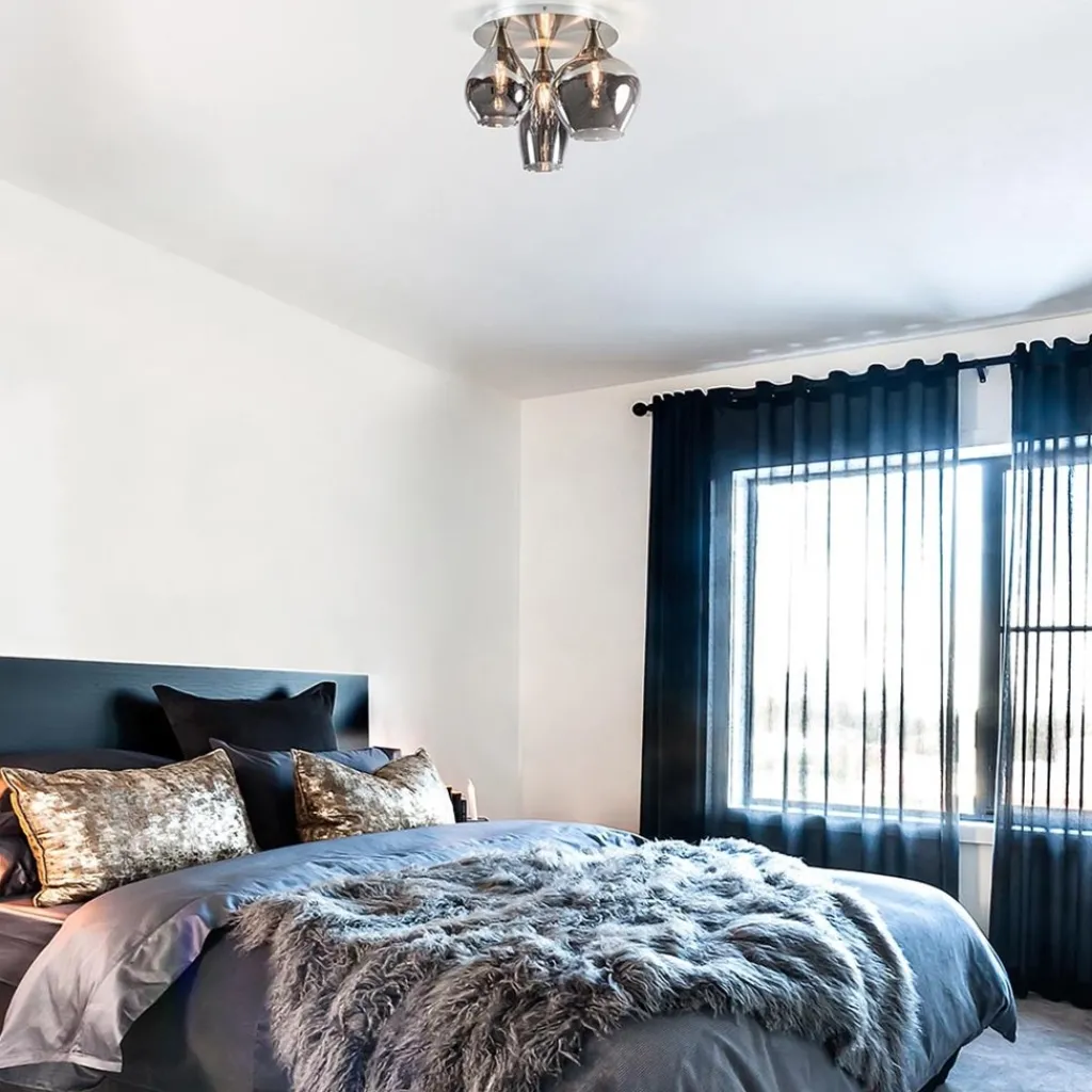 Straluma Stijlvolle plafondlamp nikkel mat met smoke glas> Halverlichting|Plafondlampen