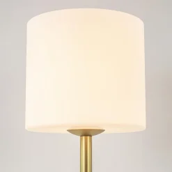 Straluma Stijlvolle tafellamp mat goud met wit glas><noscript><img width=