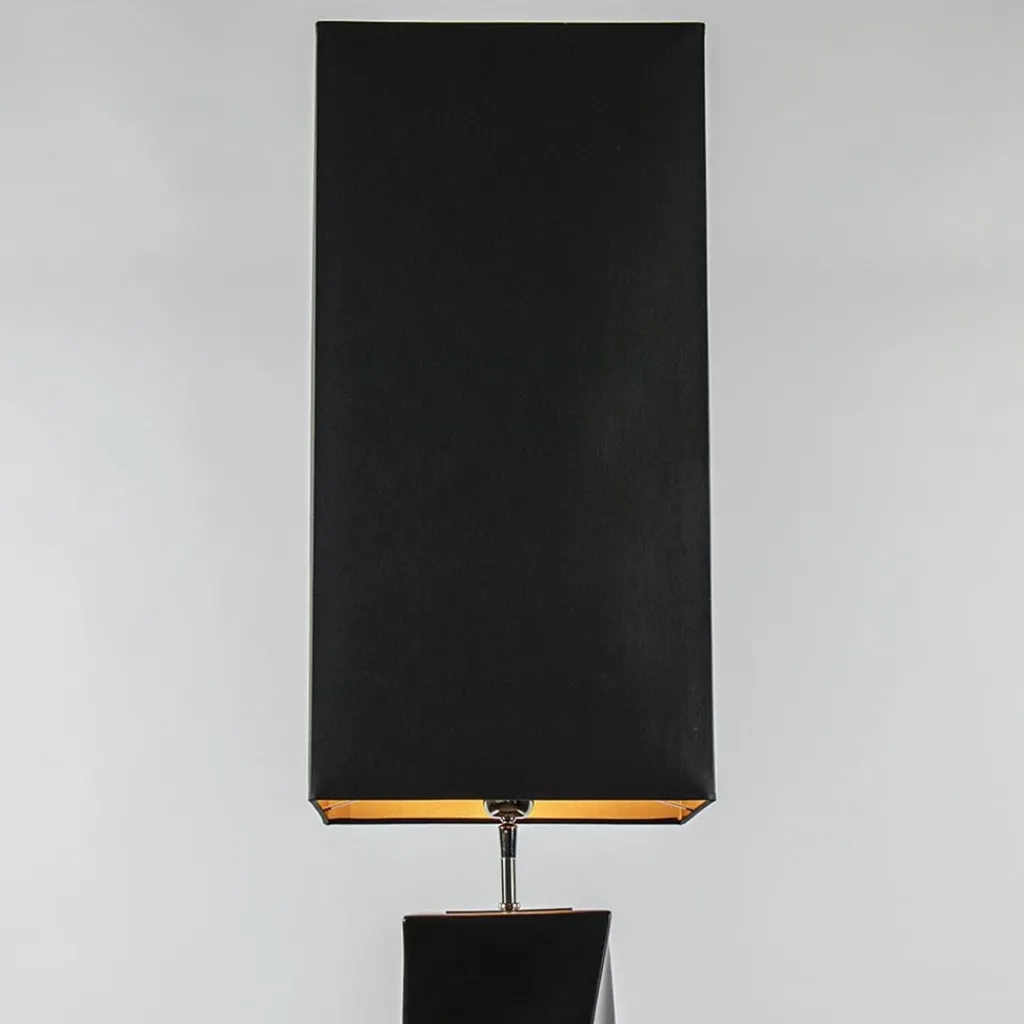 Straluma Stijlvolle vloerlamp zwart keramiek met hoge kap> Schemerlampen|Woonkamerlampen