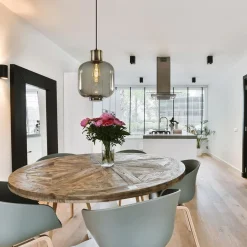 Straluma Stijvolle hanglamp smoke glas met bronzen fitting></noscript> Eetkamerverlichting|Hanglampen