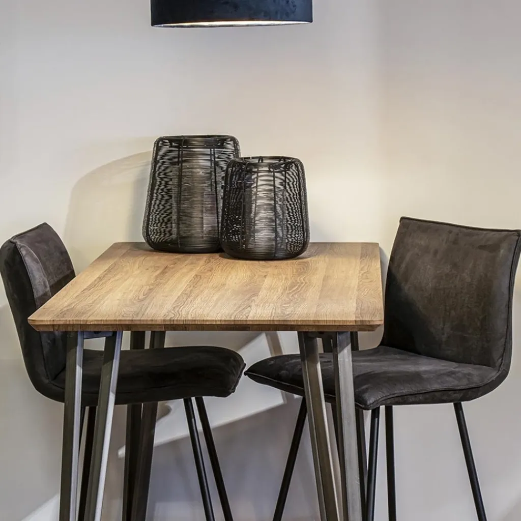 Straluma Stoere barkruk met bull lederen zitting antraciet> Barkrukken