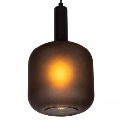 Straluma Stoere hanglamp zwart met mat zwart glas></noscript> Eetkamerverlichting|Hanglampen