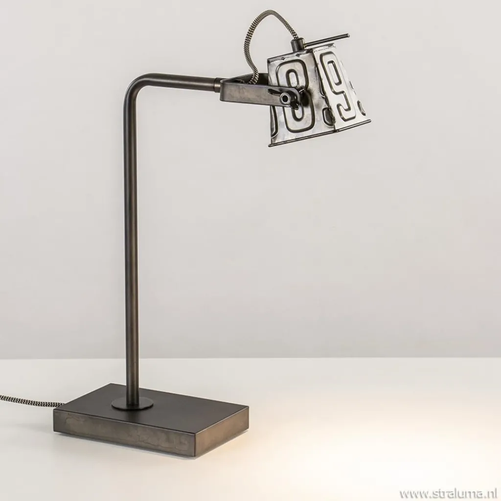 Straluma Stoere industriele tafel/bureaulamp black steel> Bureaulampen|Leeslampen