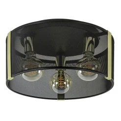 Straluma Stoere plafondlamp zwart met glossy goud> Plafondlampen|Industriële Verlichting