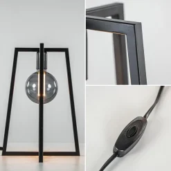 Straluma Stoere zwarte tafellamp frame><noscript><img width=