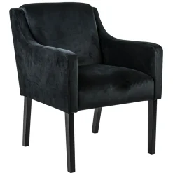 Straluma Stoffen armstoel zwart met zwarte poot> Eetkamerstoelen