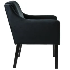 Straluma Stoffen armstoel zwart met zwarte poot></noscript> Eetkamerstoelen